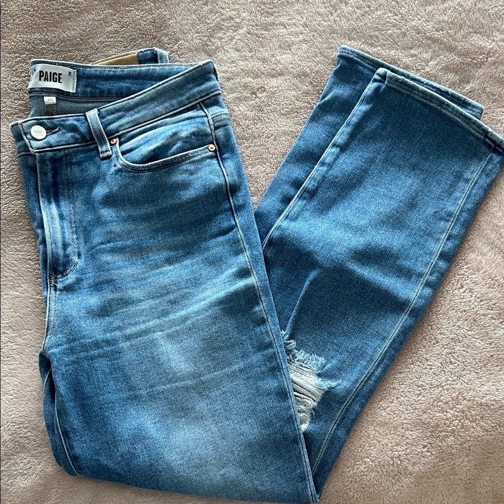 PAIGE Women's Distressed Blue Skinny Jeans
